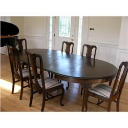 Antique Black Walnut DR Table and 6 Chairs  #1873804