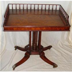 Regency Burled Walnut Gallery Top Side Table #1873815