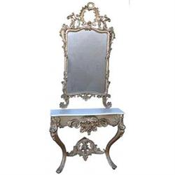 19c Victorian Vanity Mirror Console Pier Table #1873835