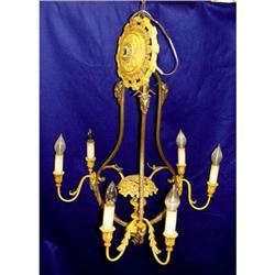 19c French Floral Ram Head Chandelier Fixture #1873865