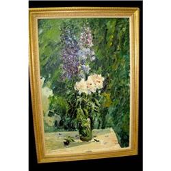 Gaston Sebire b. 1920 Floral Still Oil Painting#1873886