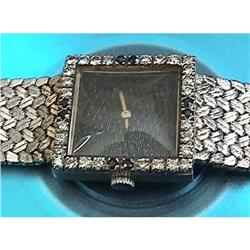 Deco 14kt Gold Diamond Sapphire Watch #1873902