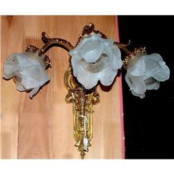 PAIR 3 lights French bronze  wall sconces #1873920