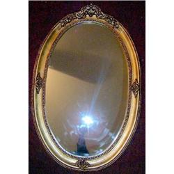 French oval Mirror , carved and gilt #1873938