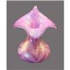 Image 1 : Czech Bohemian Pink Iridized Art Glass Vase #1888185