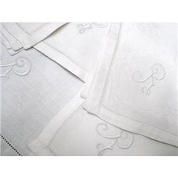 DAMASK LINEN NAPKINS - Monogram R #1888218