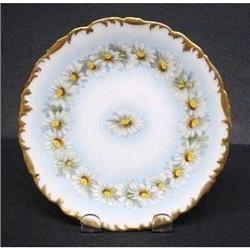 ANTIQUE HAND PAINTED PLATE - WHITE DAISIES #1888322