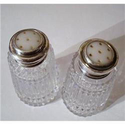 CRYSTAL & STERLING - SALT & PEPPER SHAKERS #1888335