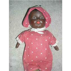 16  Black Composition Doll great outfit #1888455