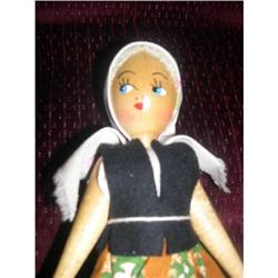 Polish Wooden Doll  Lady with Scarf #1888535