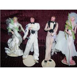 5  Bernard Ravca Crepe Paper Wedding Group Of 4#1888625