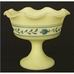 Fenton Hand Painted Custard Glass Compot #1888684