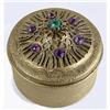 Image 1 : Ormolu Filigree and Glass Jeweled Dresser Jar  #1888764