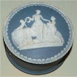 Blue Jasperware Scenic Powder Jar #1888842