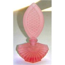 Czech Art Deco Pink Satin Glass Perfume Bottle #1888882