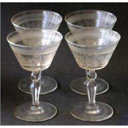 Elegant  Wheel Cut Crystal Goblet Set (4) #1888905