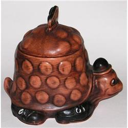 Brown & Black Cold Painted Turtle Cookie Jar #1888927