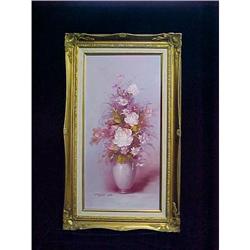 Framed Oil - Vibrant Pink Floral by Robert Cox #1888943