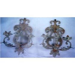 2 European Style Wrought Iron Wall Sconces #1888962