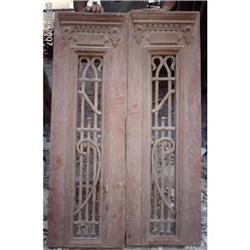 French Colonial Double Pine Iron Doors #1889013