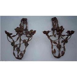 2 European Style Wrought Iron Wall Sconces #1889054