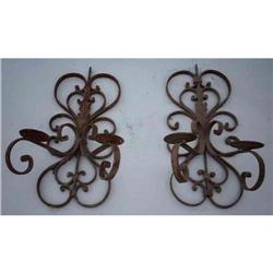 Pair of Mediteranean Wrought Iron Wall Sconces #1889055