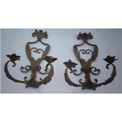 Pair of European Wrought Iron Wall Sconces #1889057