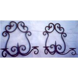 Pair of  Egyptian Wrought Iron Wall Sconces #1889058