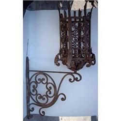 Pair of Wrought Iron Wall Lanterns Sconces #1889059