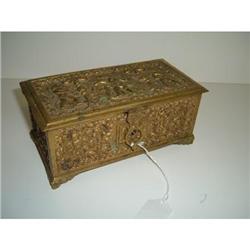 SALE Antique Bronze Ornate Box with Chrubs #1889072