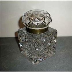 Large Antique Crystal Ink Well #1889078