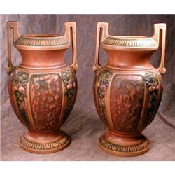 ROSEVILLE Florentine URNS (2) Pair 8.5 inch #1889106