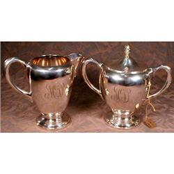 STERLING Creamer SUGAR  Set Fred M HIRSCH #1889115