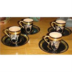 Set of four demi size cups & saucers Japan #1889140