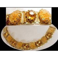 Vintage BOOKCHAIN Golden glass BRACELET #1889158