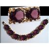 Image 1 : STUNNING Purple  GLASS LARGE JEWEL Bracelet #1889181