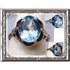 Image 1 : Vintage DECO 6CT BLUE TOPAZ BIG  RING #1889216