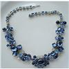 Image 1 : BLUE GLASS & LIGHT BLUE RHINESTONE NECKLACE #1889294