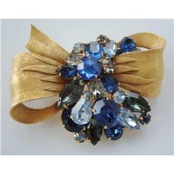 BLUE RHINESTONE BROOCH SIGNED FRANCOIS (CORO) #1889295