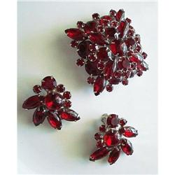 BREATHTAKING ~JULIANA~ DEMI PARURE RED RHINEST#1889298