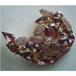 ~JULIANA~ PURPLE SPECKLED RHINESTONE BROOCH  #1889299