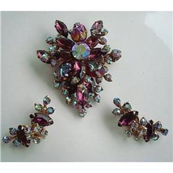 GORGEOUS PURPLE AB & RHINESTONE DEMI PARURE #1889300