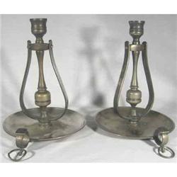 Candlesticks Gimbal Pewter/Silver Plate Pr. #1889309