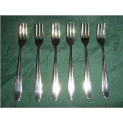 6 silver pastry forks  #1889310