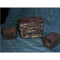 3  copper weaved trinket chests  #1889360