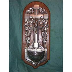 Vintage Crucifix with Holy Water Font #1889379