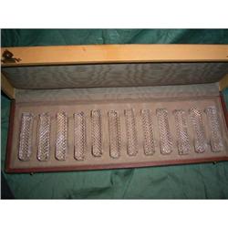 Set of 12 Vintage Cut Christal Knife- rests #1889381