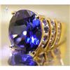 Image 1 : RHJ Rich Blue Synthetic Sapphire Ring w/ CZs #1901238