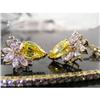 Image 1 : RHJ Radiant Canary Cubic Zirconium Earrings  #1901247