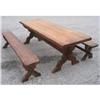 Image 1 : Solid Oak Farm Table With Benches #1901273